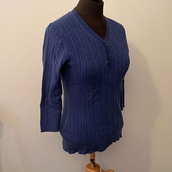 Croft&Barrow Women's Navy Blue Pullover Sweater - Picture 2 of 7